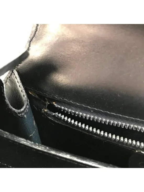 Celine Leather Ribbon Hand Bag Navy Gold - Picture 8 of 10